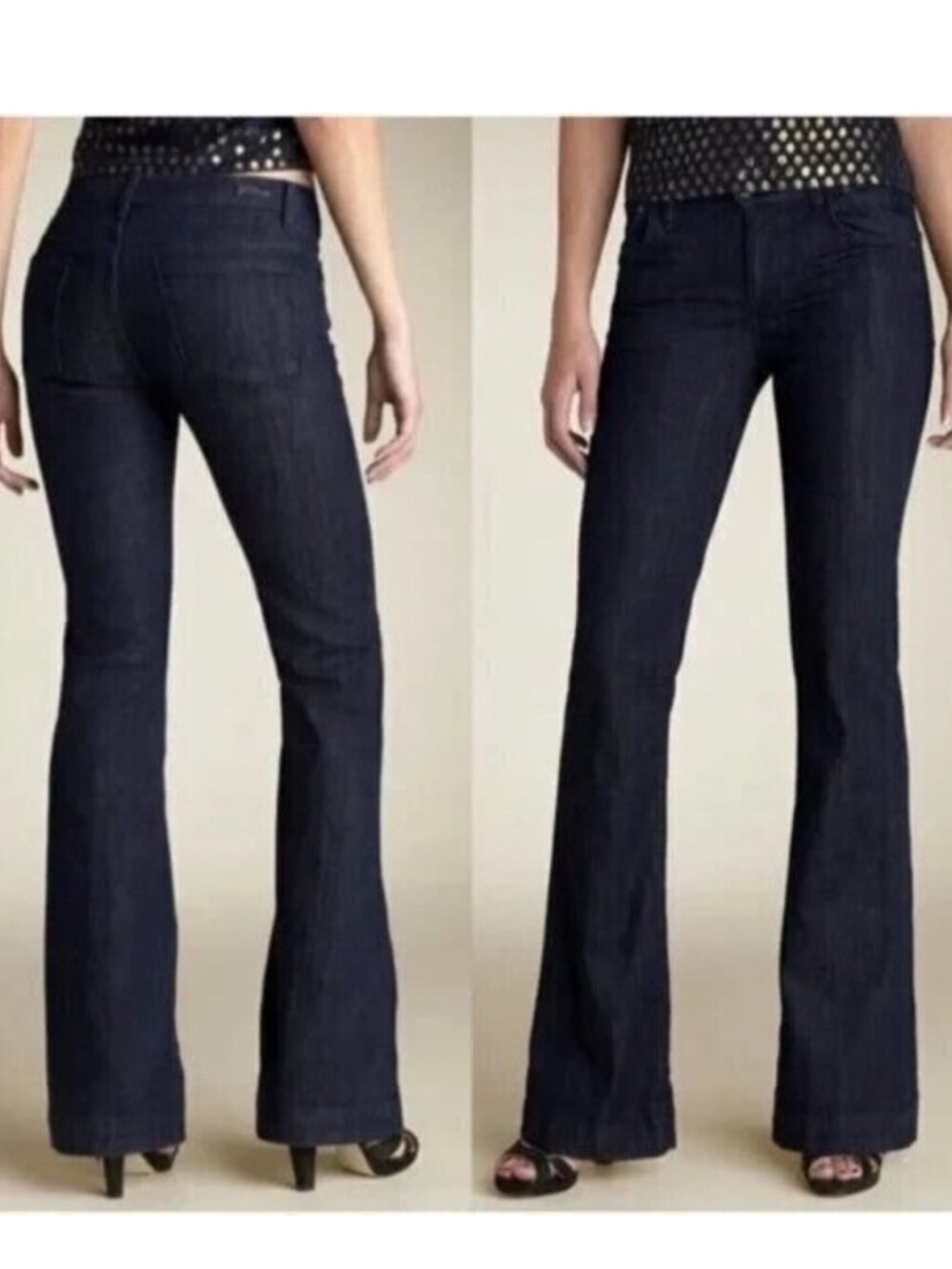 Citizens of Humanity Mid Rise Wide Leg Hutton Jeans 26 x 35 dark blue tall long - Picture 3 of 10